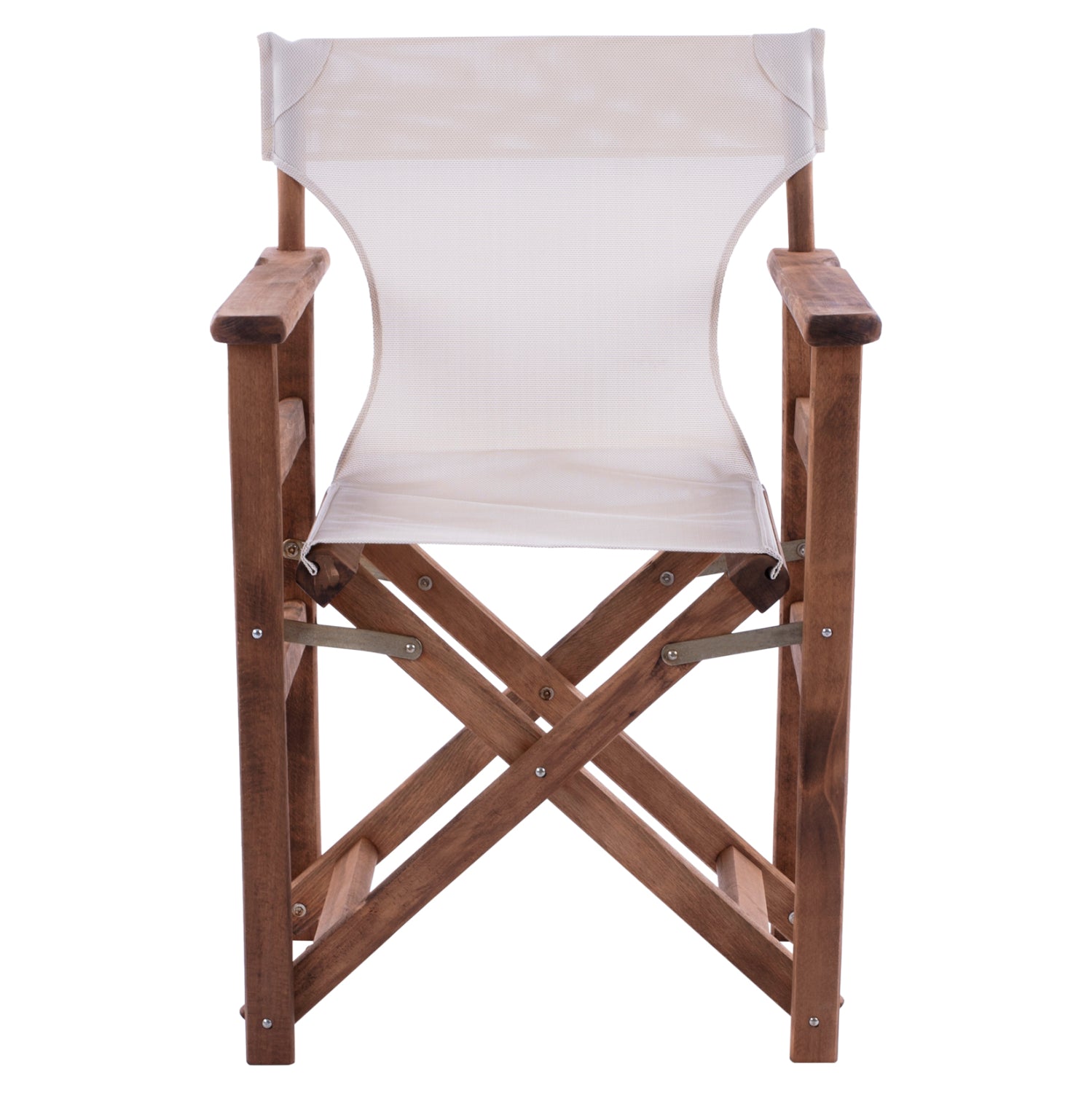 Director's chair Limnos Walnut cream textline HM10368.60 57X54X88,5 cm