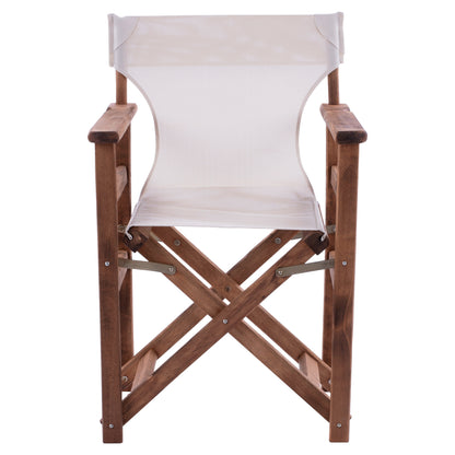 Director's chair Limnos Walnut cream textline HM10368.60 57X54X88,5 cm