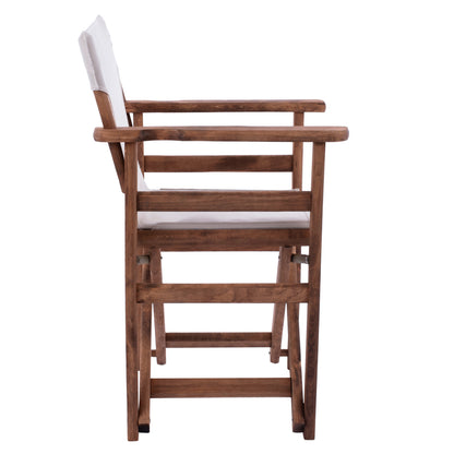 Director's chair Limnos Walnut cream textline HM10368.60 57X54X88,5 cm