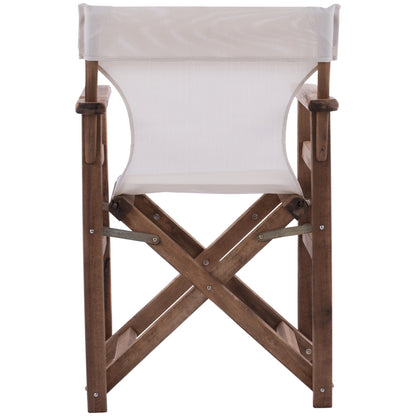 Director's chair Limnos Walnut cream textline HM10368.60 57X54X88,5 cm