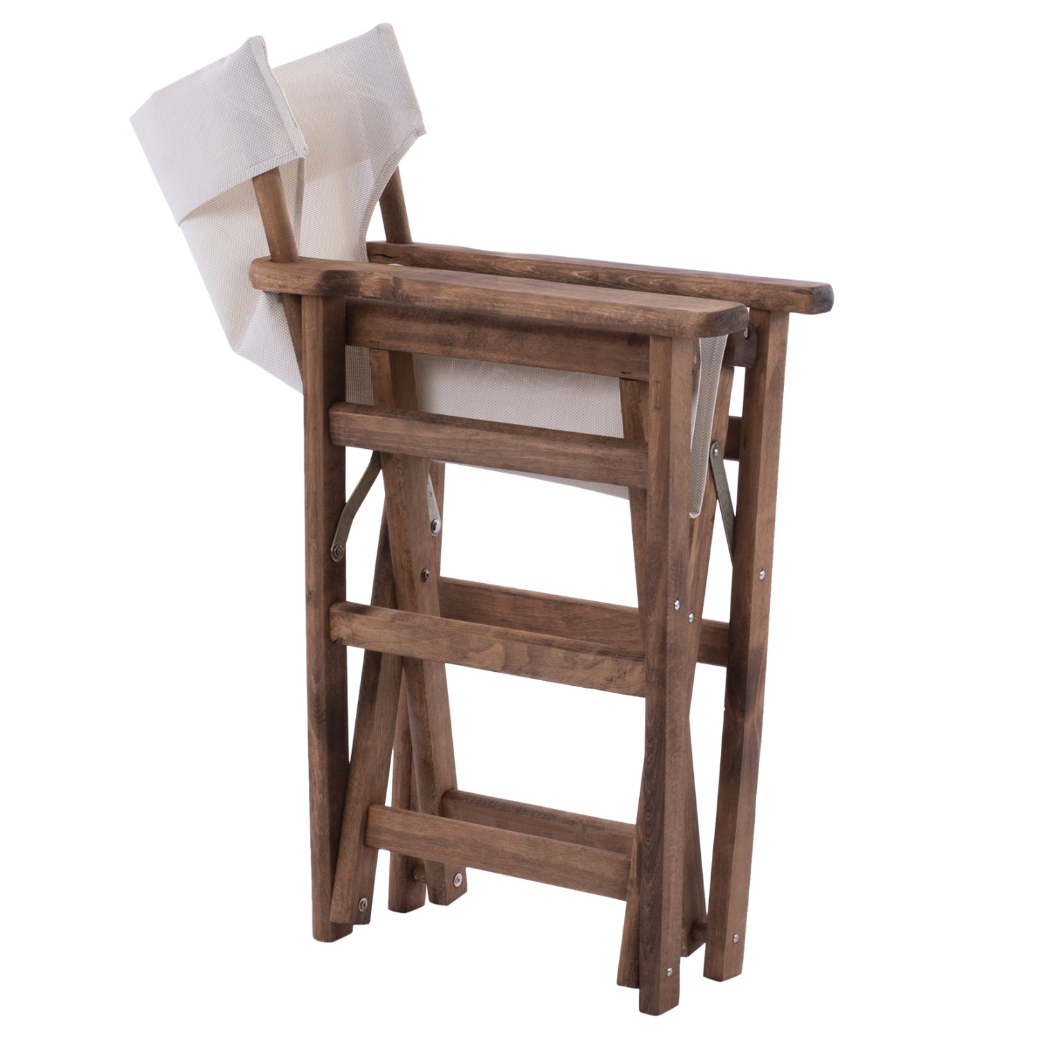 Director's chair Limnos Walnut cream textline HM10368.60 57X54X88,5 cm