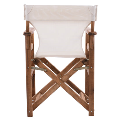 Director's chair Limnos Walnut cream textline HM10368.60 57X54X88,5 cm