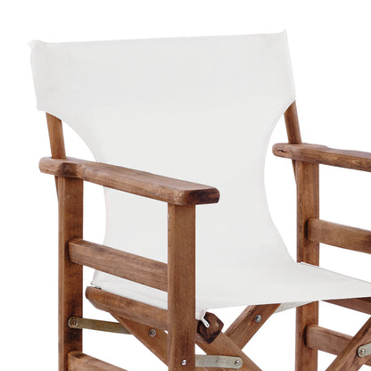 Director's chair Limnos Walnut cream textline HM10368.60 57X54X88,5 cm