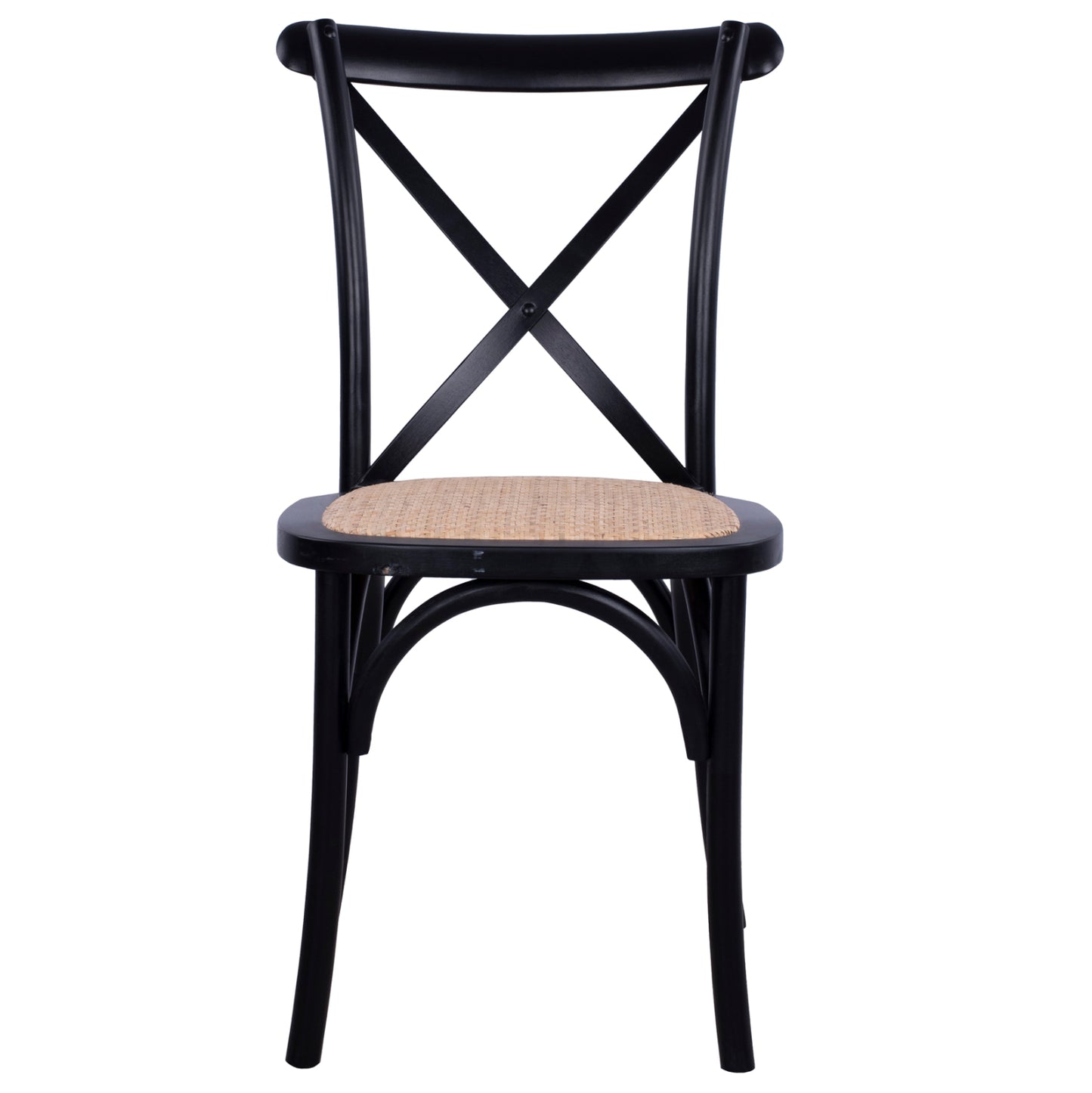 Chair Owen Stackable beech wood Black Matte with crossed back HM8575.02 45x55,5x90 cm
