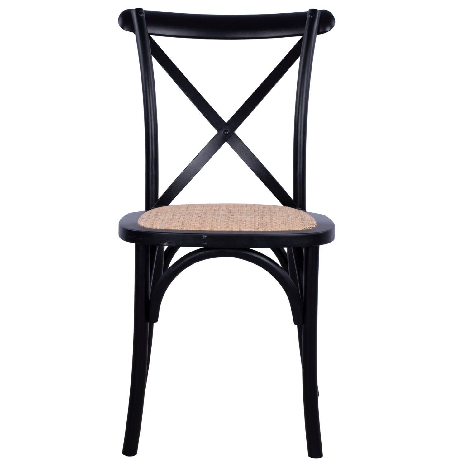 Chair Owen Stackable beech wood Black Matte with crossed back HM8575.02 45x55,5x90 cm