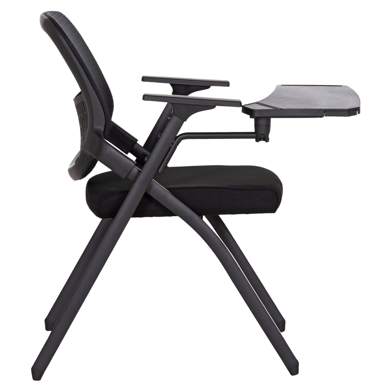 CONFERENCE CHAIR FOLDABLE WITH WRITING BOARD DENO HM1209.01 MESH FABRIC BLACK 65x63x82Hcm