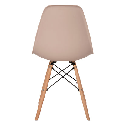 DINING CHAIR 2PCS TWIST HM8460.55 CAPPUCCINO PP--BEECH WOOD 46x50x82Hcm.