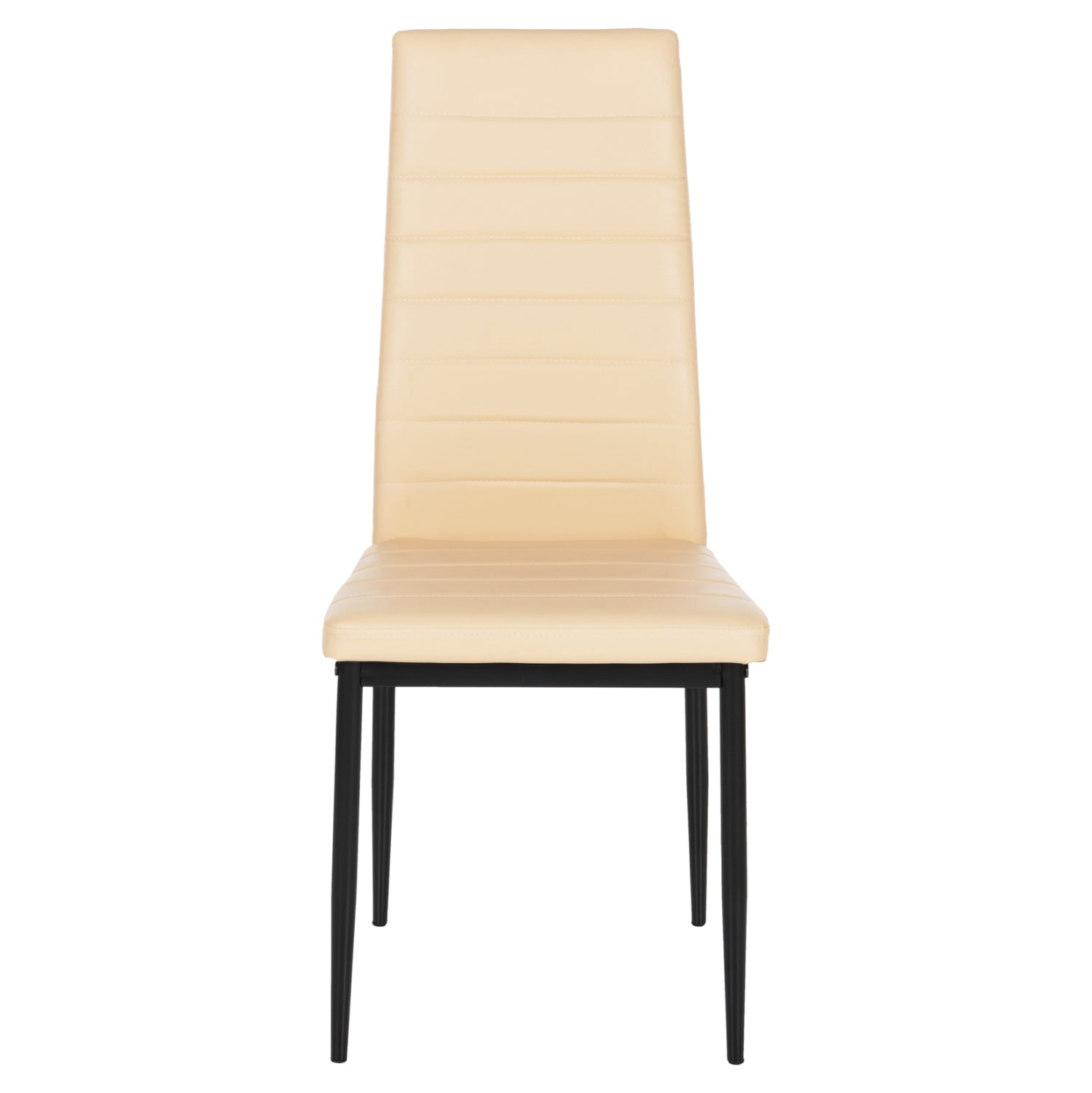 DINING CHAIR LADY HM0037.25 CREAM WHITE PU-BLACK METAL FRAME K/D 42x44x95Hcm