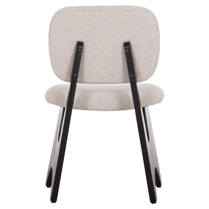 DINING CHAIR BELLISI HM18248.02 FABRIC IN CREAM WHITE-PLYWOOD IN BLACK 53x56x78Hcm.