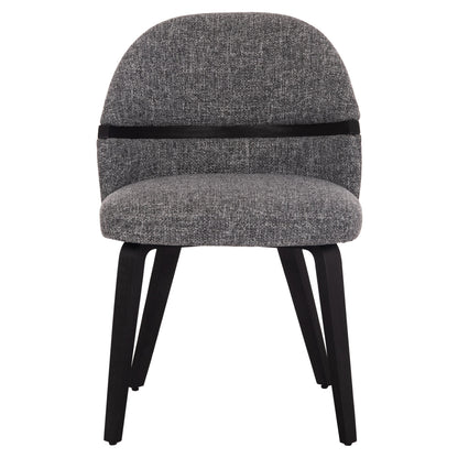 DINING CHAIR DEKKER HM18249.02 PLYWOOD IN BLACK--FABRIC IN GREY 50x60x80Hcm.