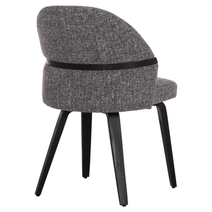 DINING CHAIR DEKKER HM18249.02 PLYWOOD IN BLACK--FABRIC IN GREY 50x60x80Hcm.