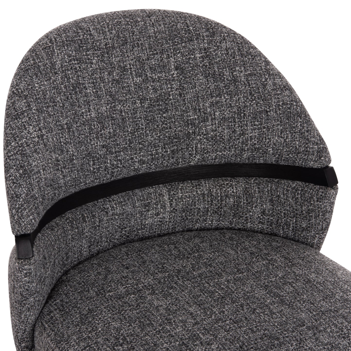 DINING CHAIR DEKKER HM18249.02 PLYWOOD IN BLACK--FABRIC IN GREY 50x60x80Hcm.