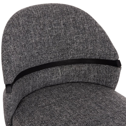 DINING CHAIR DEKKER HM18249.02 PLYWOOD IN BLACK--FABRIC IN GREY 50x60x80Hcm.