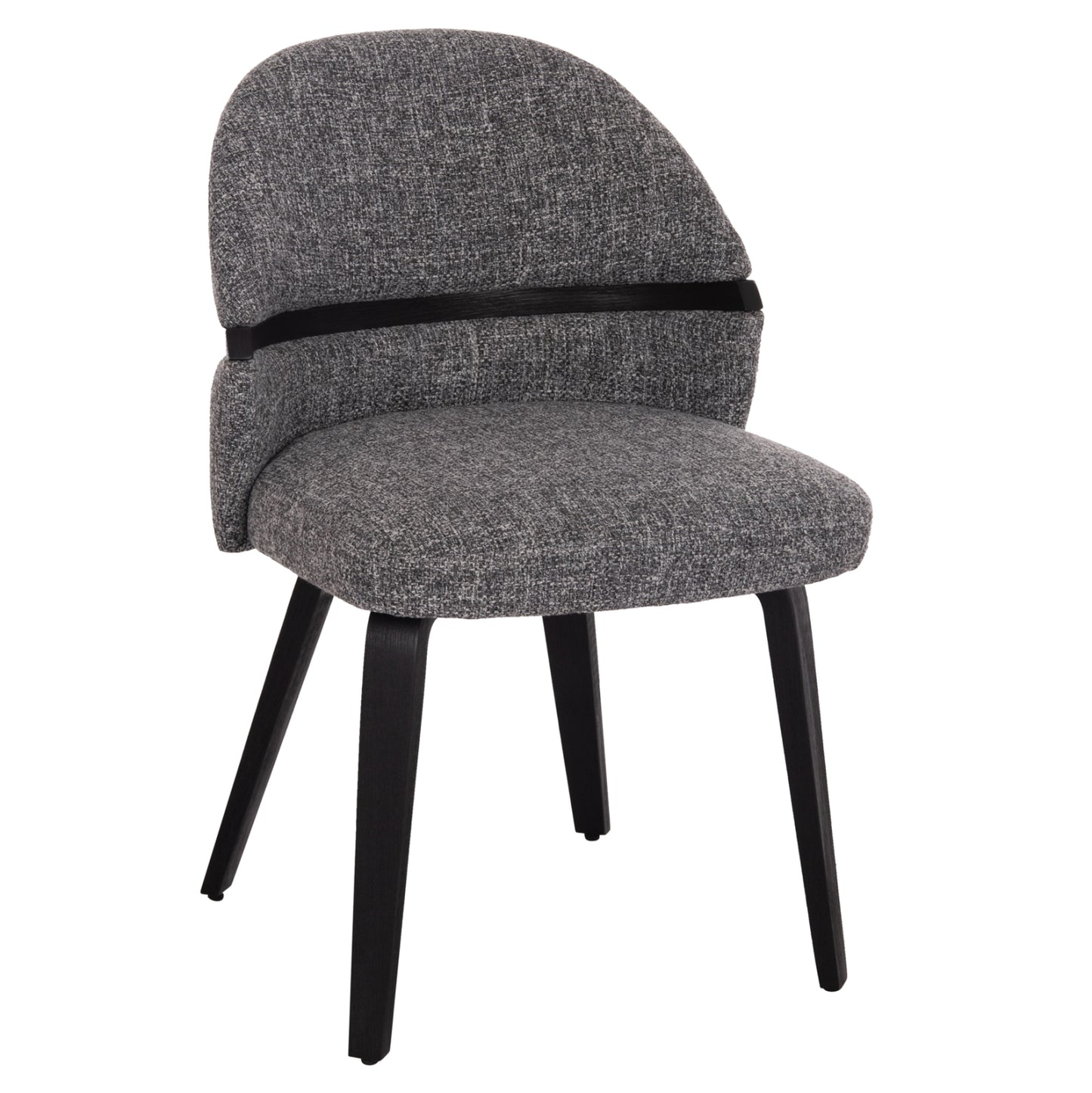 DINING CHAIR DEKKER HM18249.02 PLYWOOD IN BLACK--FABRIC IN GREY 50x60x80Hcm.