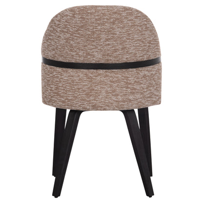 DINING CHAIR DEKKER HM18249.03 PLYWOOD IN BLACK--FABRIC IN BROWN 50x60x80Hcm.