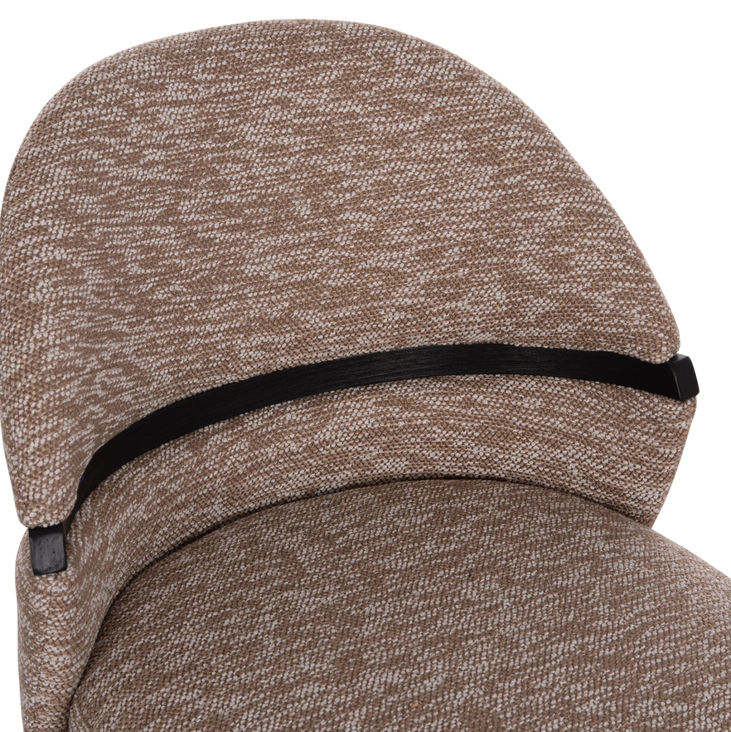 DINING CHAIR DEKKER HM18249.03 PLYWOOD IN BLACK--FABRIC IN BROWN 50x60x80Hcm.