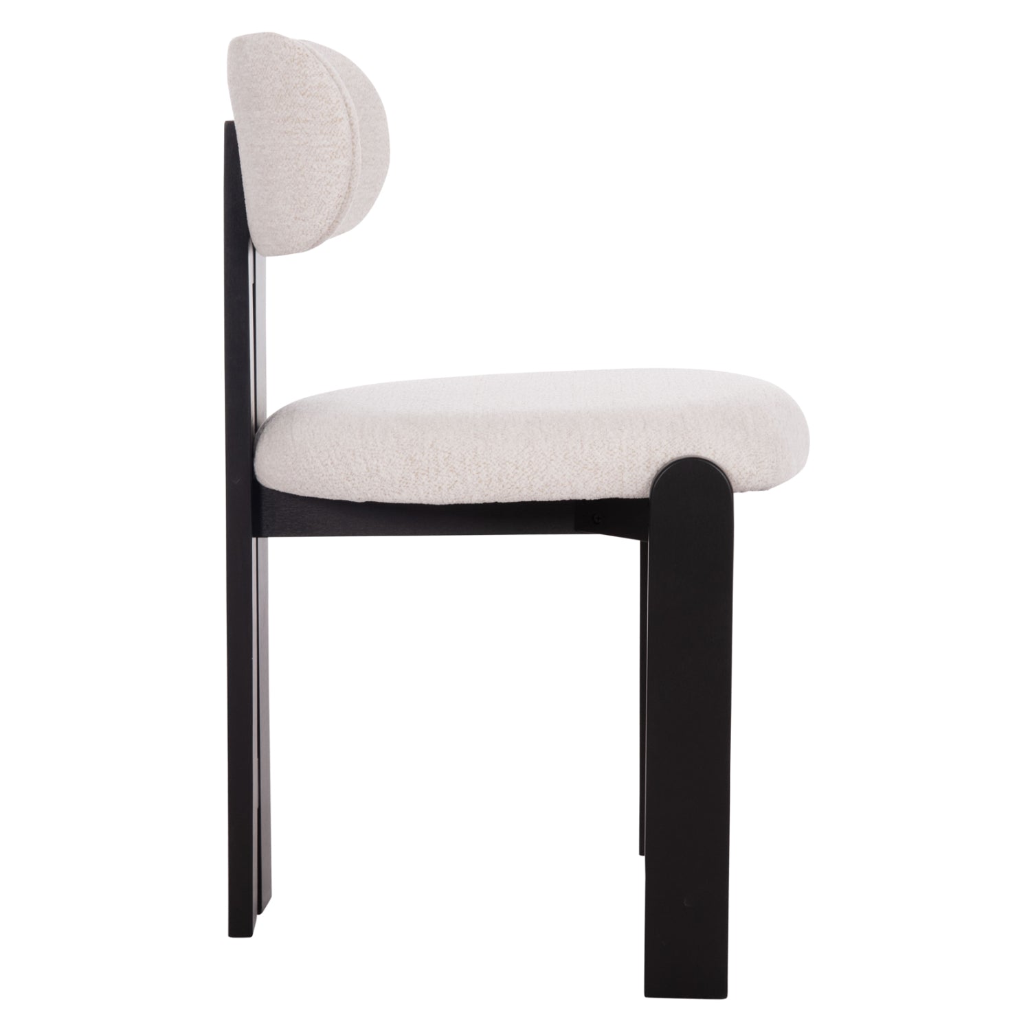 DINING CHAIR KARVO HM18252.02 FABRIC IN CREAM WHITE--WOOD IN BLACK 57x50x78.5Hcm.