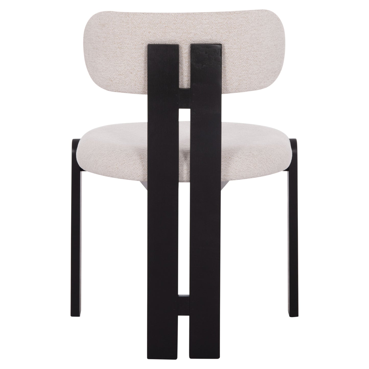 DINING CHAIR KARVO HM18252.02 FABRIC IN CREAM WHITE--WOOD IN BLACK 57x50x78.5Hcm.
