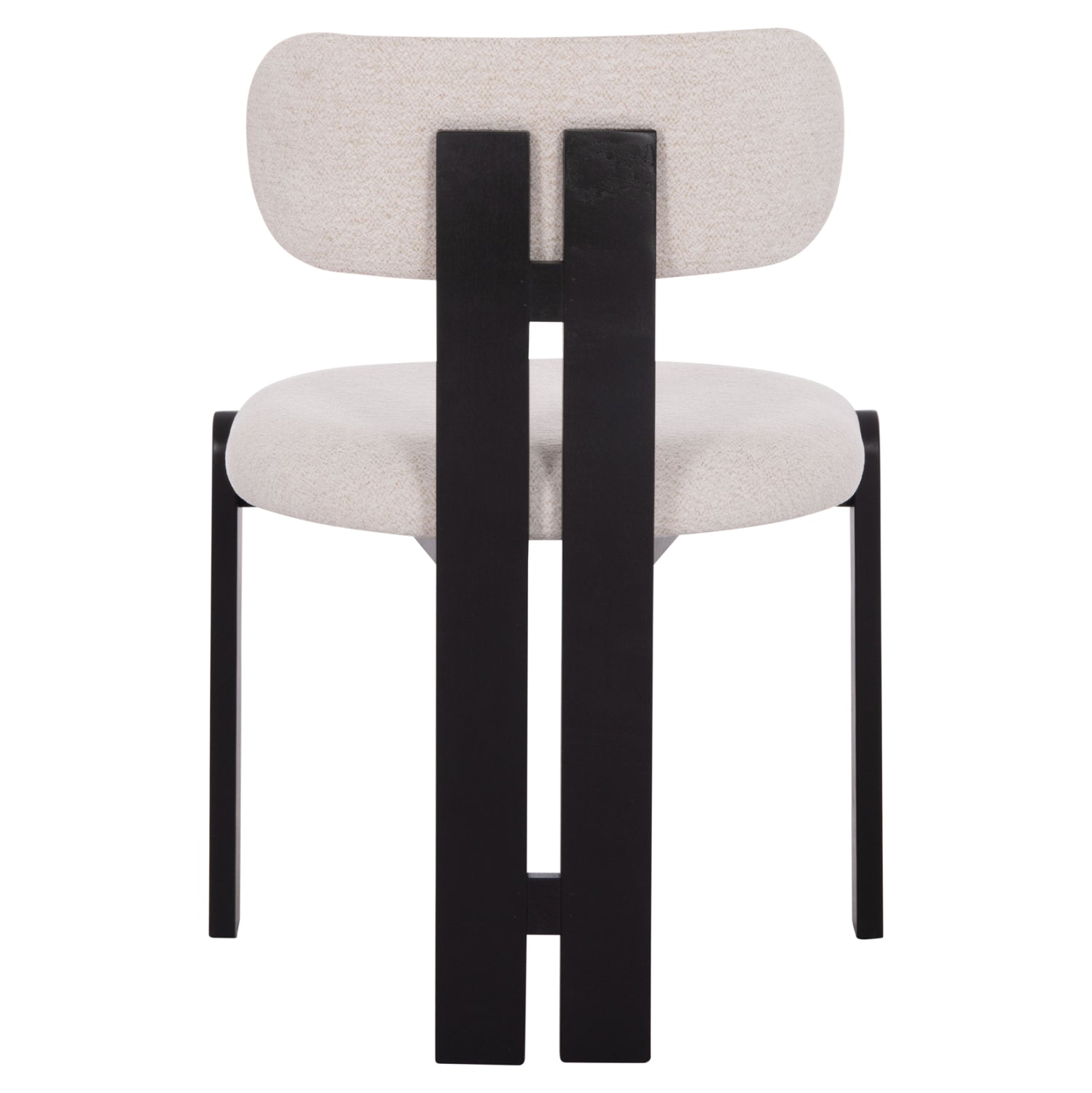 DINING CHAIR KARVO HM18252.02 FABRIC IN CREAM WHITE--WOOD IN BLACK 57x50x78.5Hcm.