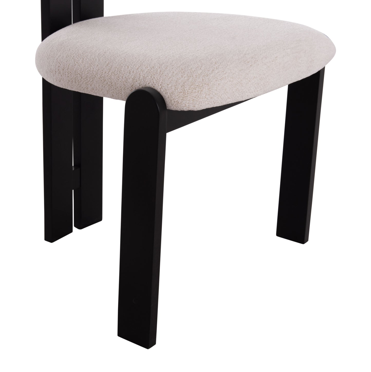 DINING CHAIR KARVO HM18252.02 FABRIC IN CREAM WHITE--WOOD IN BLACK 57x50x78.5Hcm.