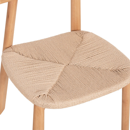 DINING CHAIR OSORIO HM18335.01 RUBBERWOOD & ROPE IN NATURAL (BEECH) COLOR 51x55x74Hcm.