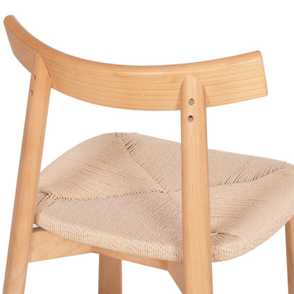 DINING CHAIR OSORIO HM18335.01 RUBBERWOOD & ROPE IN NATURAL (BEECH) COLOR 51x55x74Hcm.