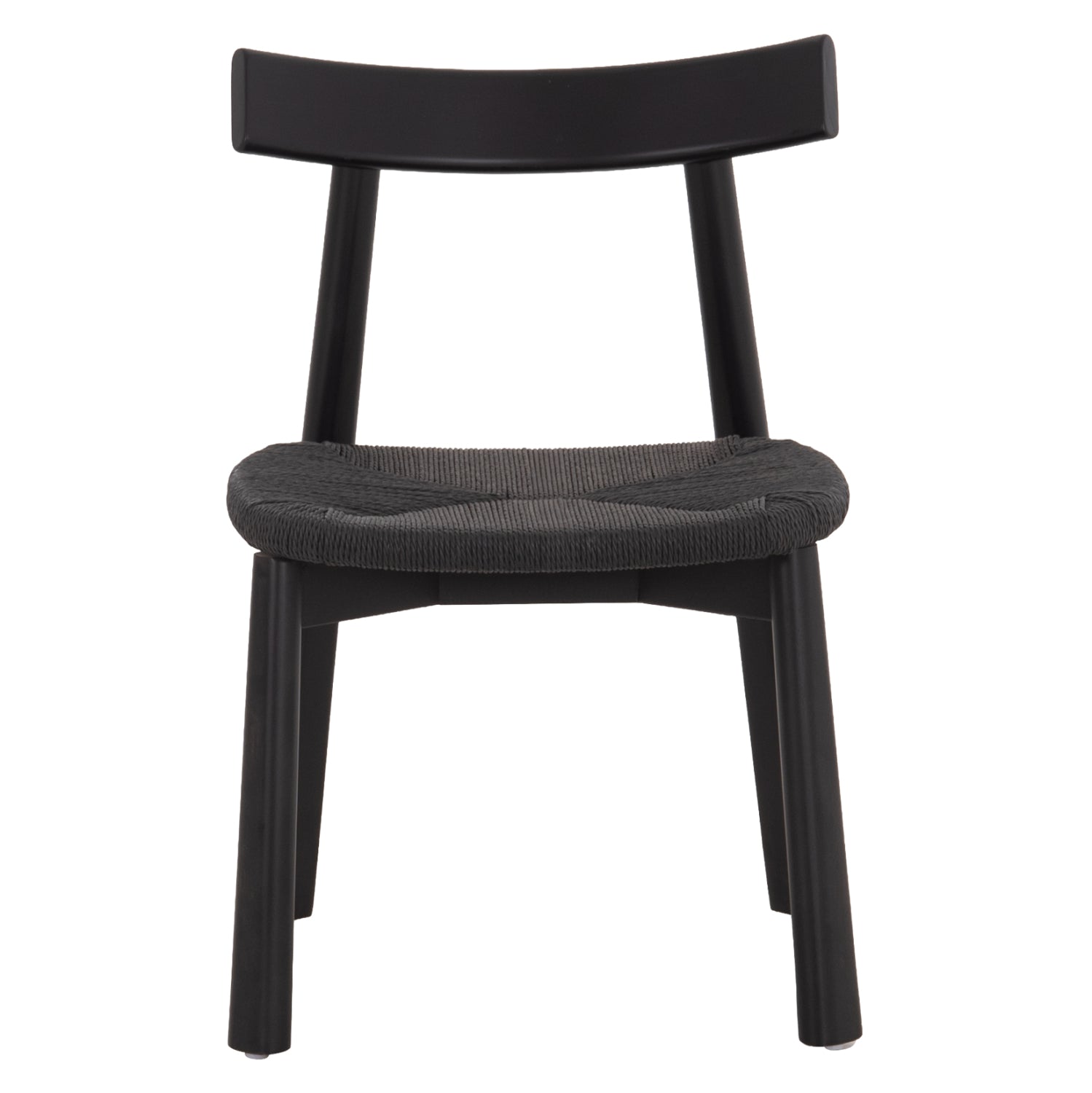 DINING CHAIR OSORIO HM18335.02 RUBBERWOOD & ROPE IN BLACK 51x55x74Hcm.