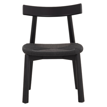 DINING CHAIR OSORIO HM18335.02 RUBBERWOOD & ROPE IN BLACK 51x55x74Hcm.