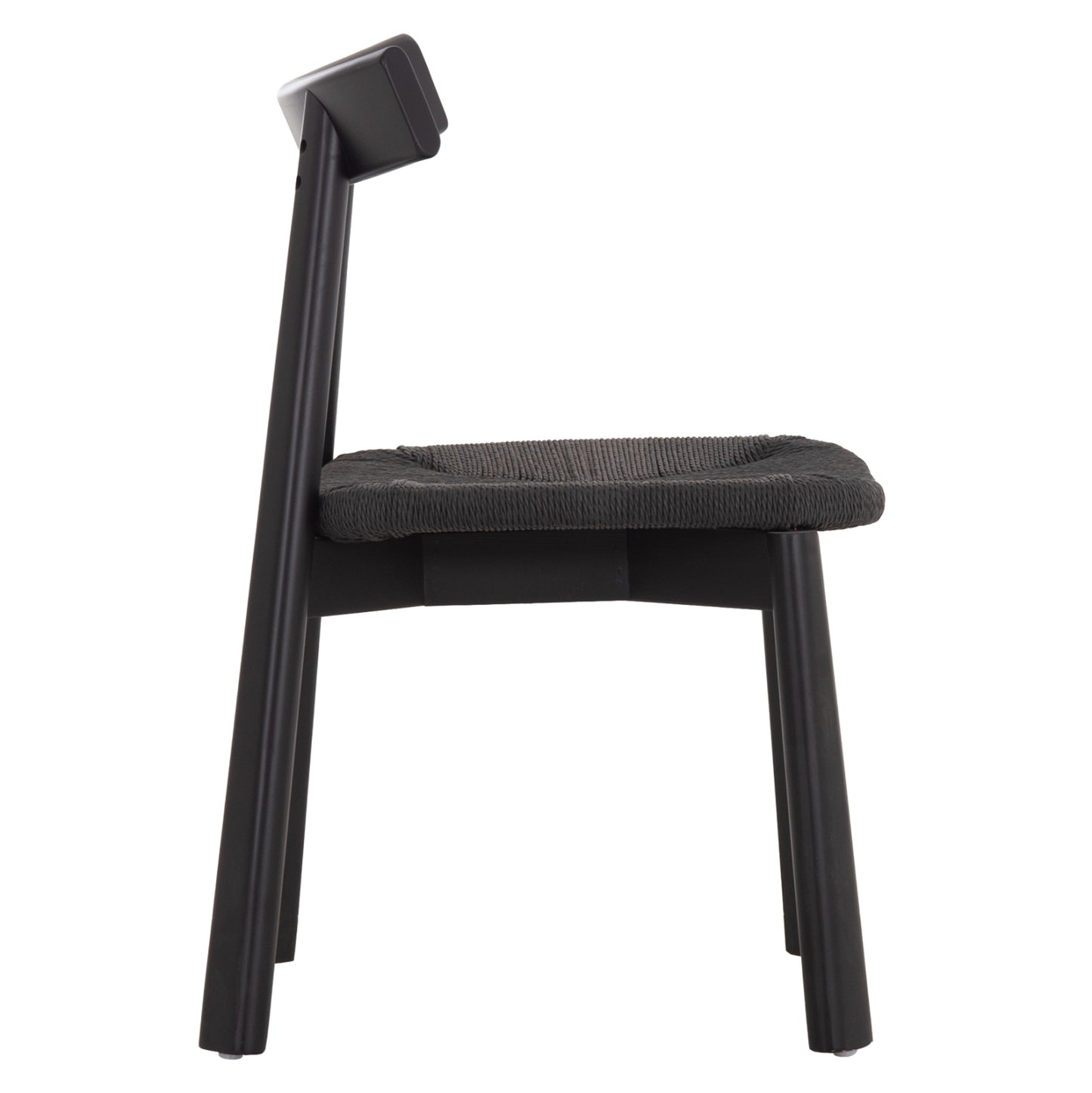 DINING CHAIR OSORIO HM18335.02 RUBBERWOOD & ROPE IN BLACK 51x55x74Hcm.