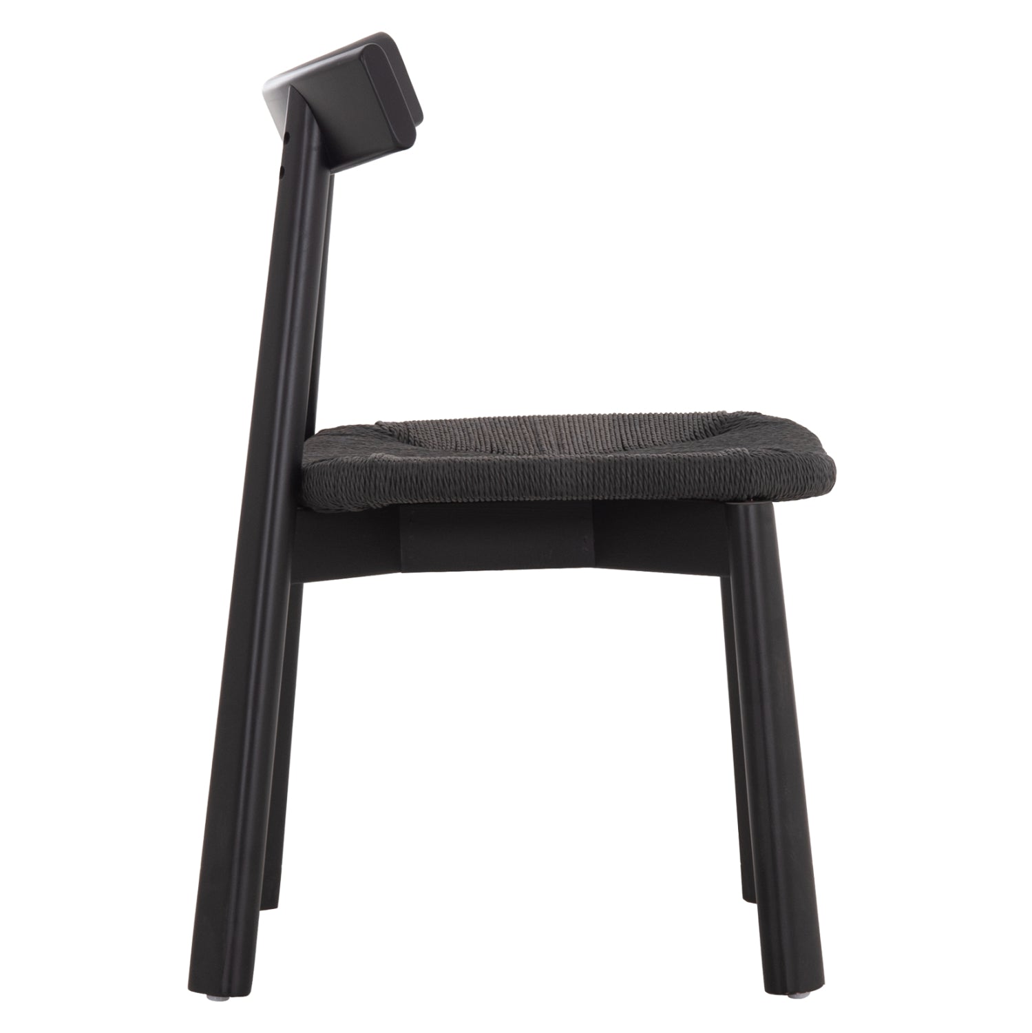 DINING CHAIR OSORIO HM18335.02 RUBBERWOOD & ROPE IN BLACK 51x55x74Hcm.