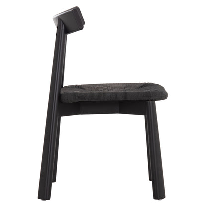 DINING CHAIR OSORIO HM18335.02 RUBBERWOOD & ROPE IN BLACK 51x55x74Hcm.