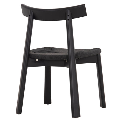 DINING CHAIR OSORIO HM18335.02 RUBBERWOOD & ROPE IN BLACK 51x55x74Hcm.