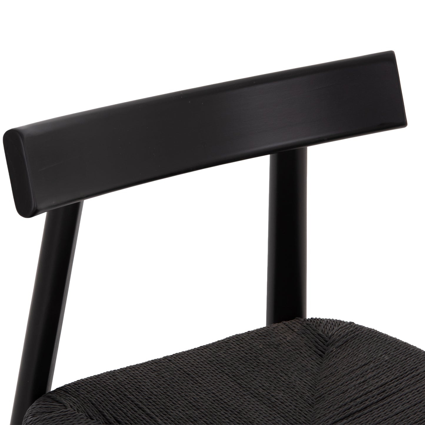 DINING CHAIR OSORIO HM18335.02 RUBBERWOOD & ROPE IN BLACK 51x55x74Hcm.