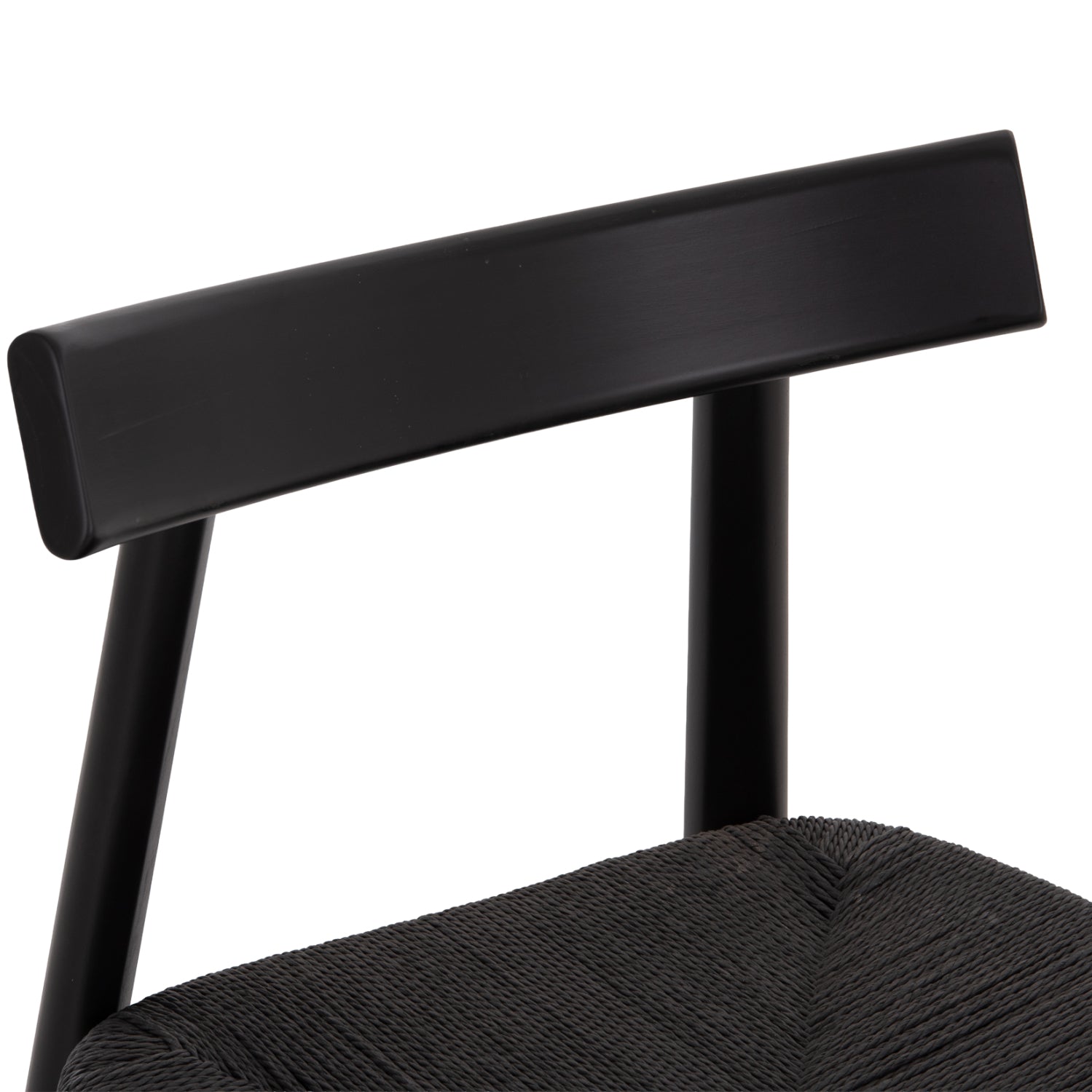 DINING CHAIR OSORIO HM18335.02 RUBBERWOOD & ROPE IN BLACK 51x55x74Hcm.