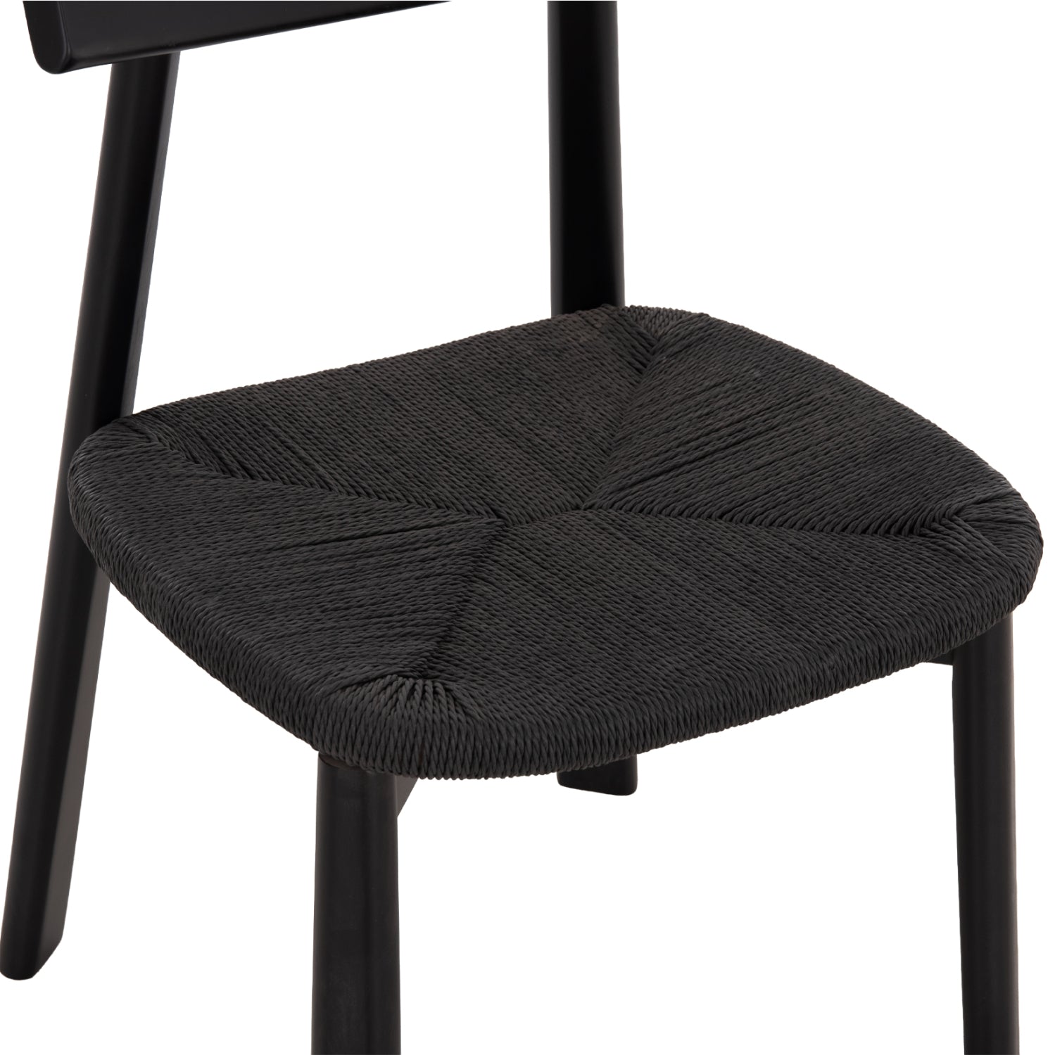 DINING CHAIR OSORIO HM18335.02 RUBBERWOOD & ROPE IN BLACK 51x55x74Hcm.