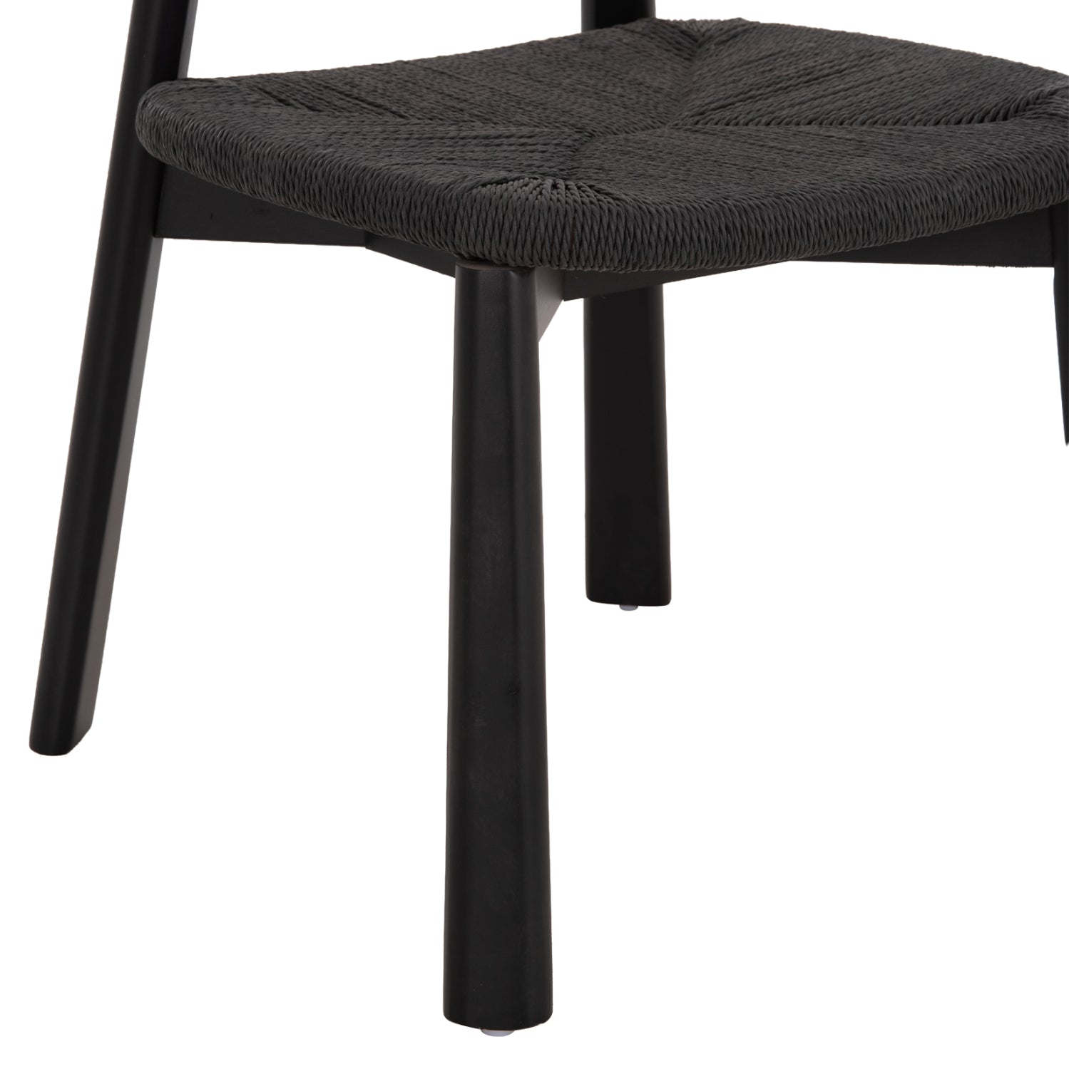 DINING CHAIR OSORIO HM18335.02 RUBBERWOOD & ROPE IN BLACK 51x55x74Hcm.