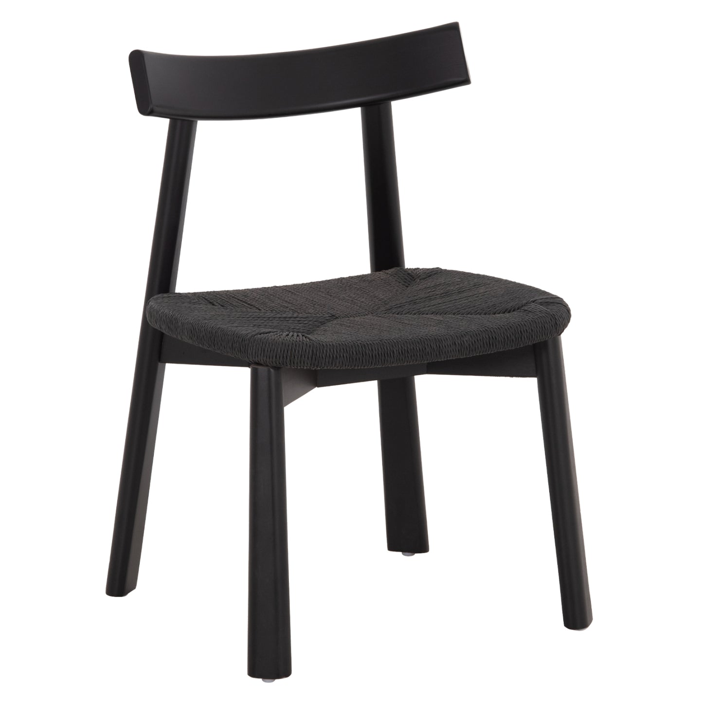 DINING CHAIR OSORIO HM18335.02 RUBBERWOOD & ROPE IN BLACK 51x55x74Hcm.