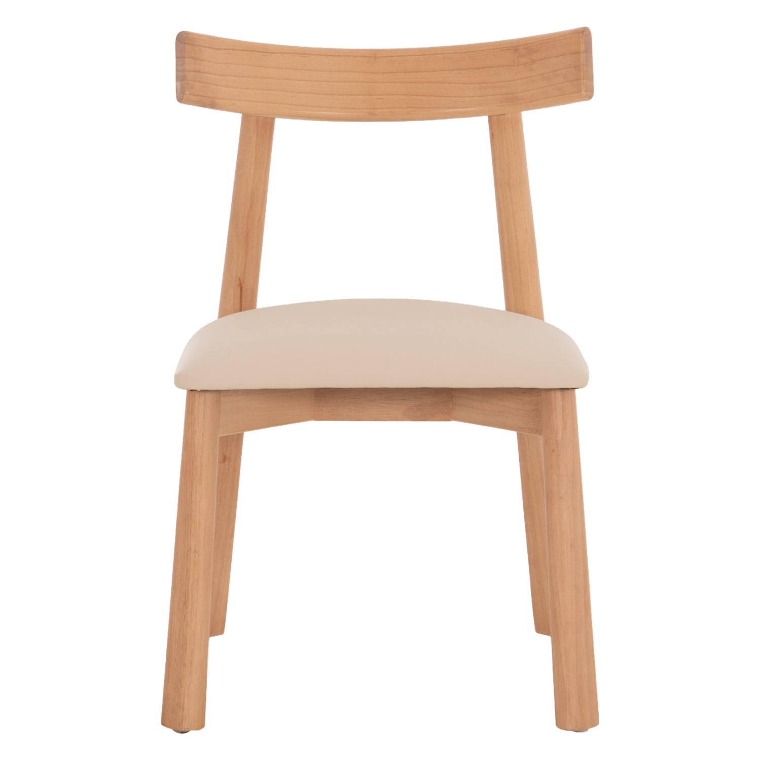 DINING CHAIR OSORIO HM18335.11 RUBBERWOOD IN NATURAL-ECRU PU 51x55x74Hcm.