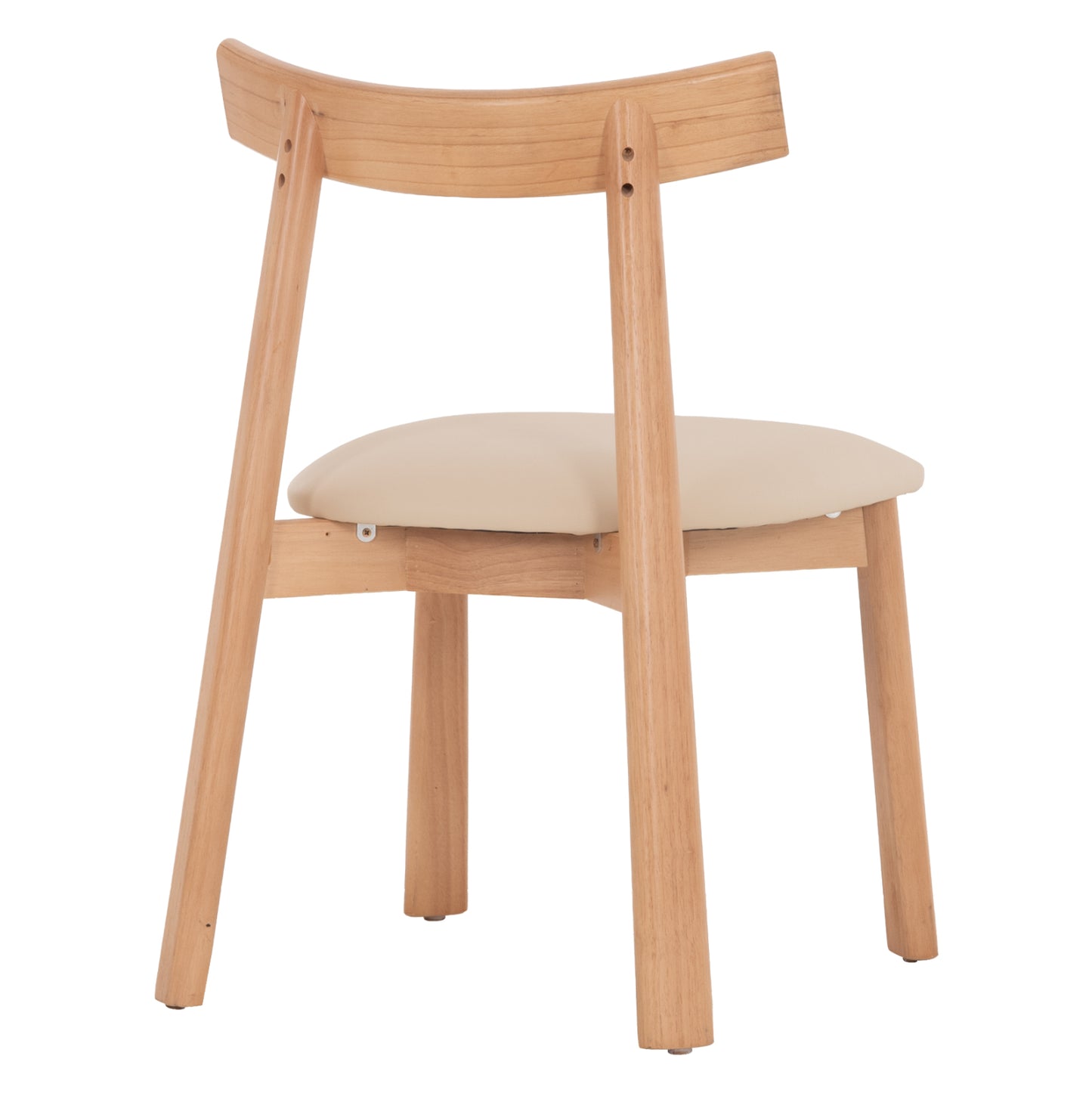 DINING CHAIR OSORIO HM18335.11 RUBBERWOOD IN NATURAL-ECRU PU 51x55x74Hcm.
