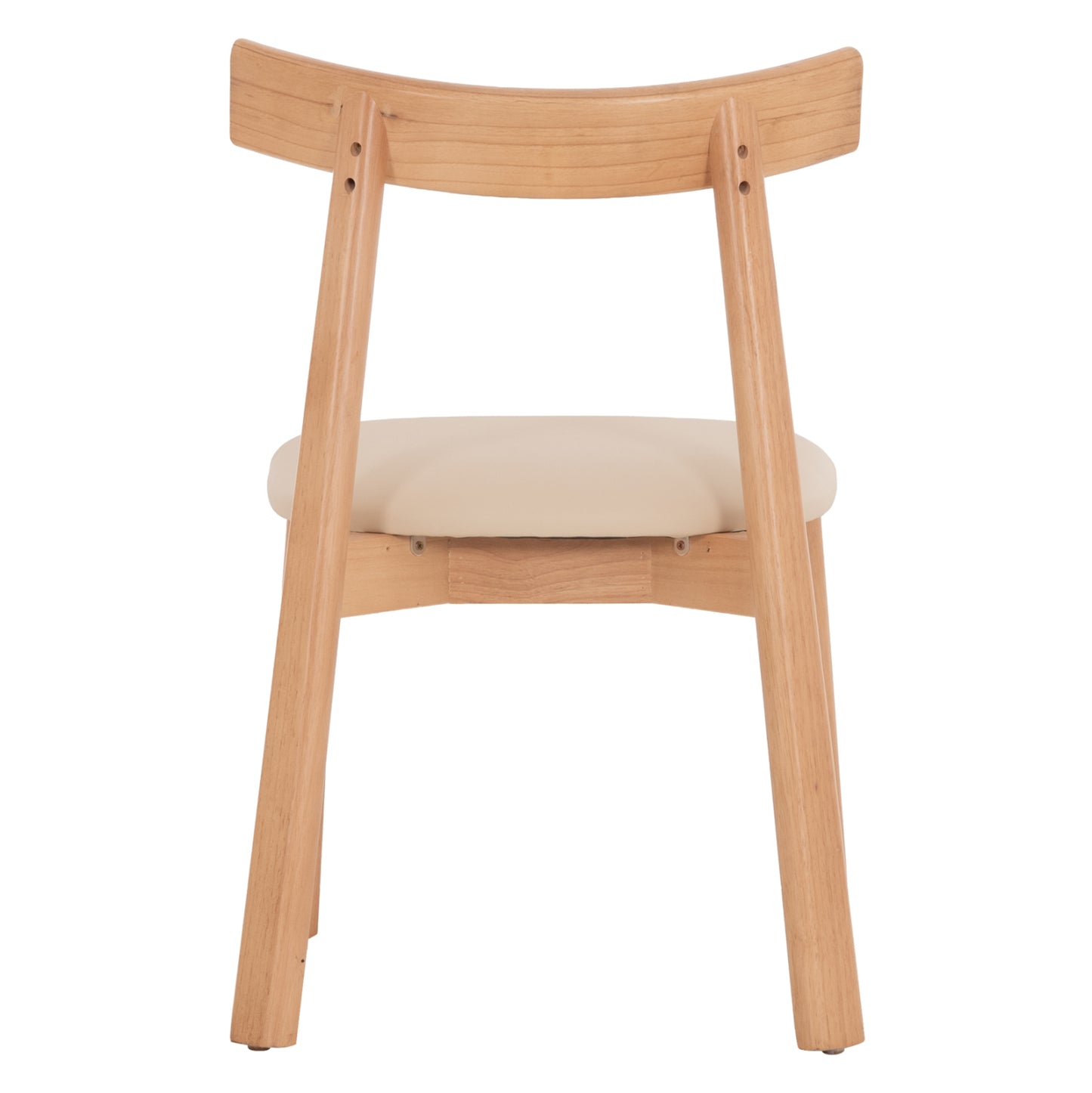 DINING CHAIR OSORIO HM18335.11 RUBBERWOOD IN NATURAL-ECRU PU 51x55x74Hcm.