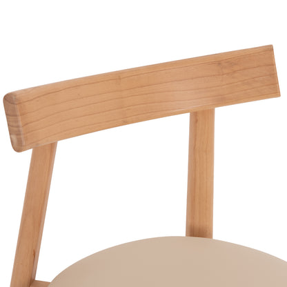 DINING CHAIR OSORIO HM18335.11 RUBBERWOOD IN NATURAL-ECRU PU 51x55x74Hcm.