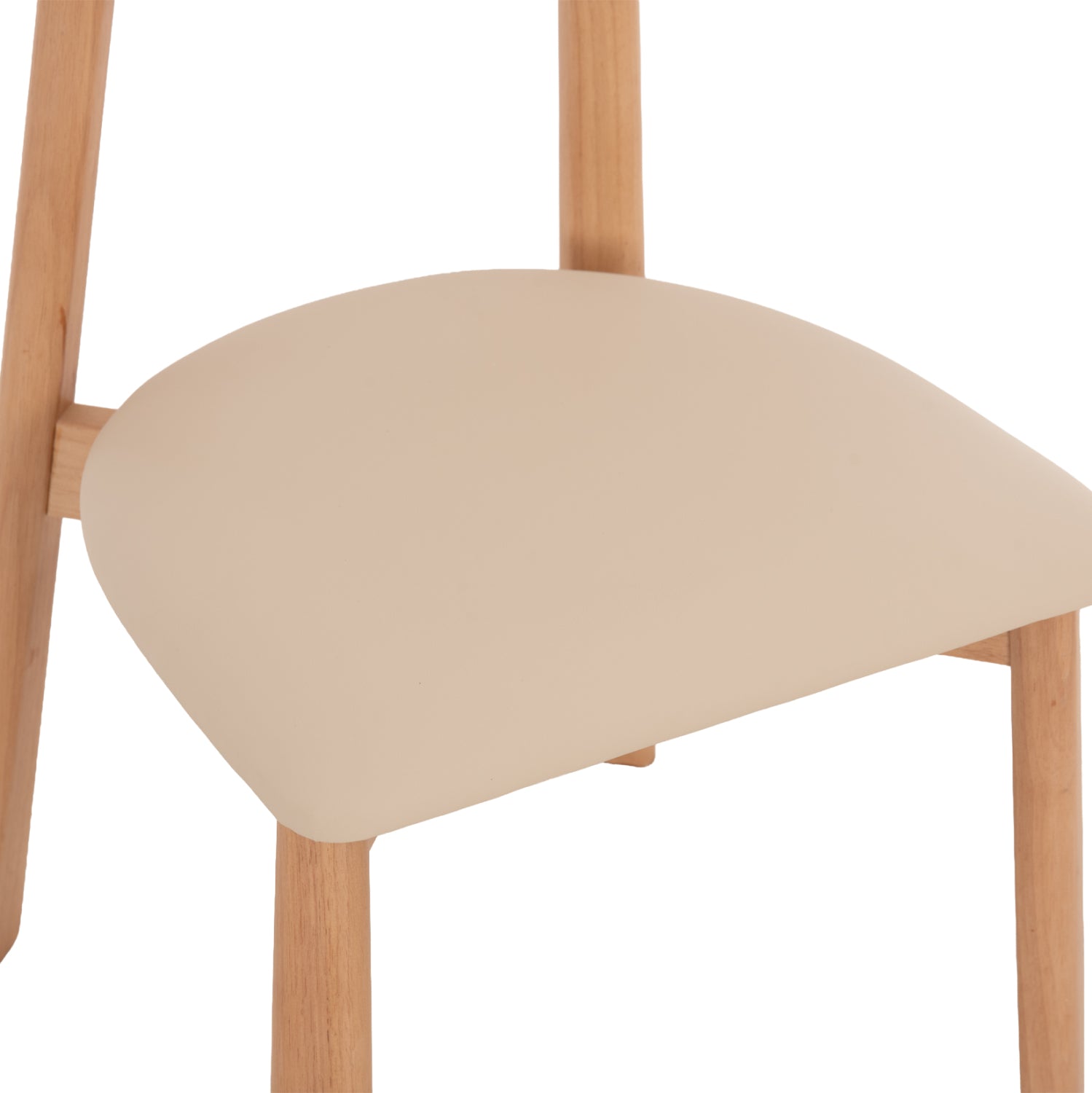 DINING CHAIR OSORIO HM18335.11 RUBBERWOOD IN NATURAL-ECRU PU 51x55x74Hcm.