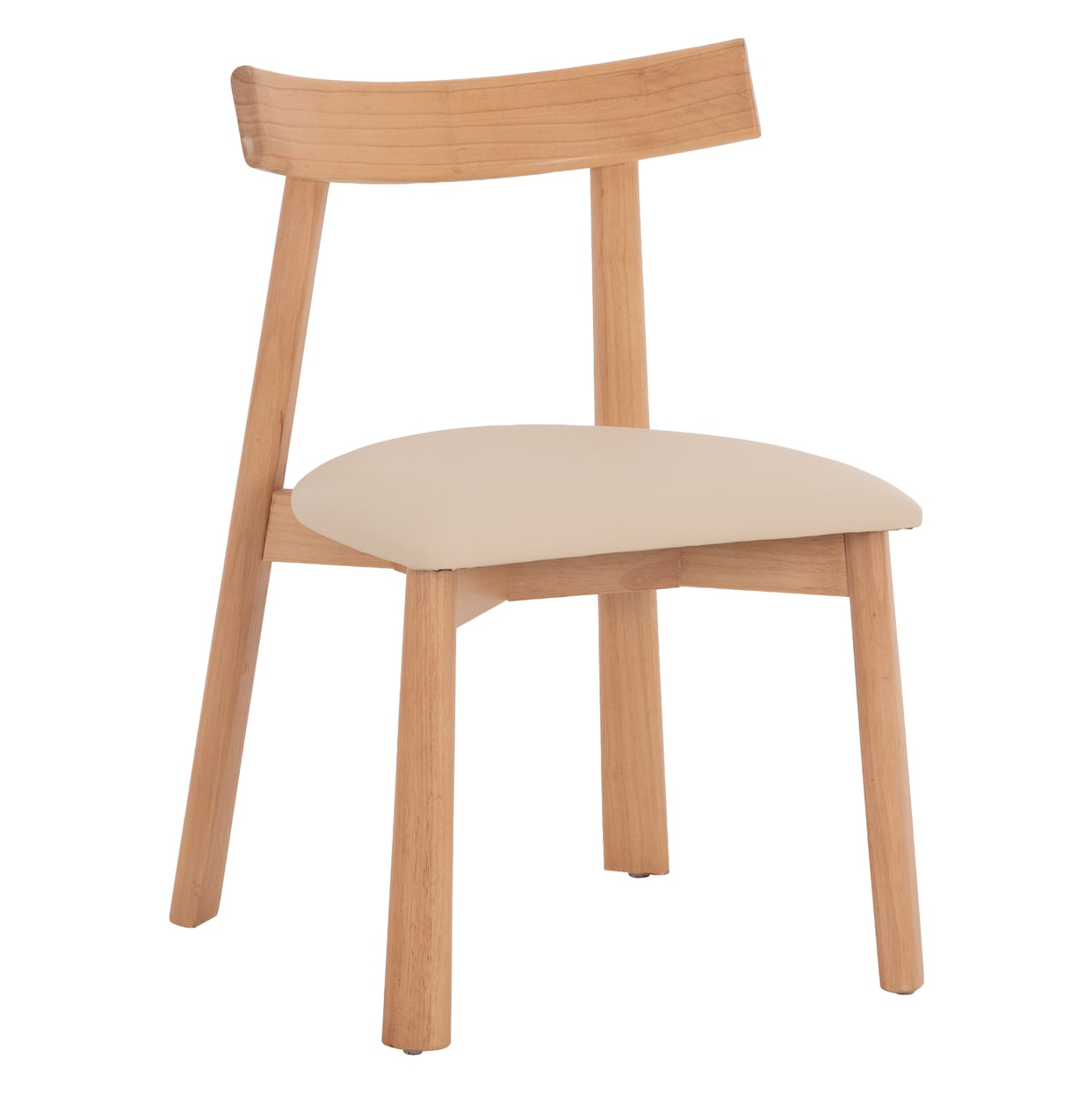 DINING CHAIR OSORIO HM18335.11 RUBBERWOOD IN NATURAL-ECRU PU 51x55x74Hcm.