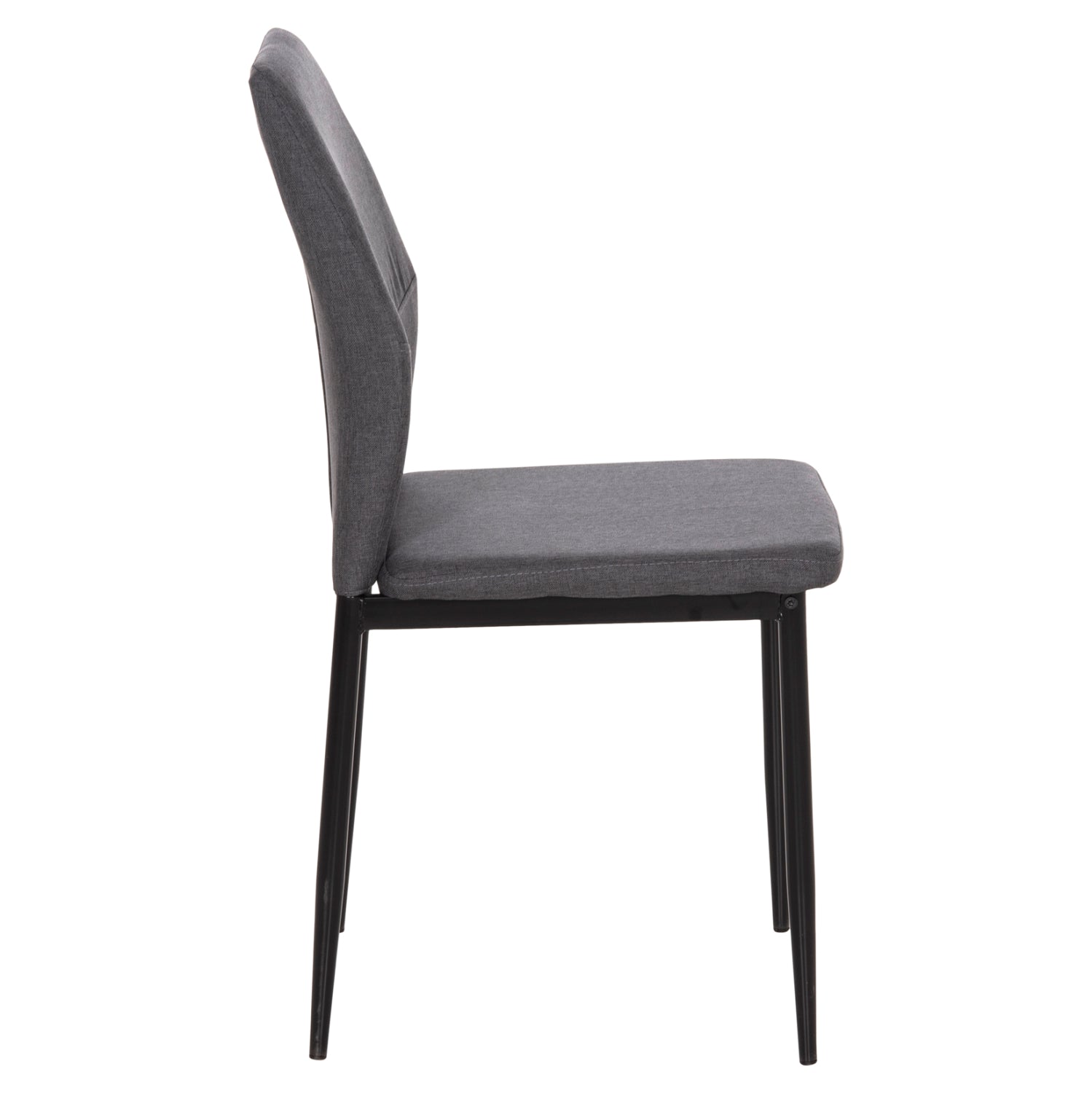 DINING CHAIR DIAZ HM18346.01 GREY FABRIC-METAL LEGS IN BLACK 41,5x52x87Hcm.