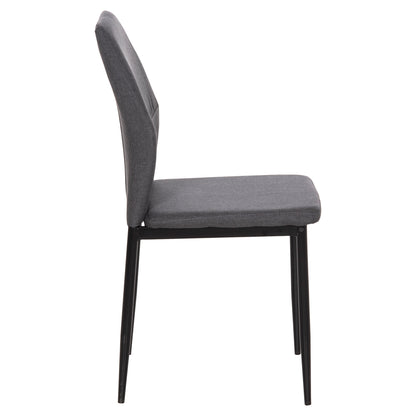 DINING CHAIR DIAZ HM18346.01 GREY FABRIC-METAL LEGS IN BLACK 41,5x52x87Hcm.