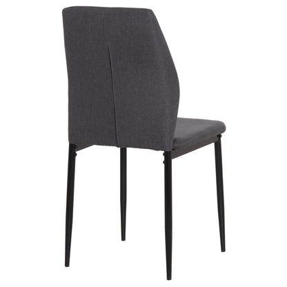 DINING CHAIR DIAZ HM18346.01 GREY FABRIC-METAL LEGS IN BLACK 41,5x52x87Hcm.