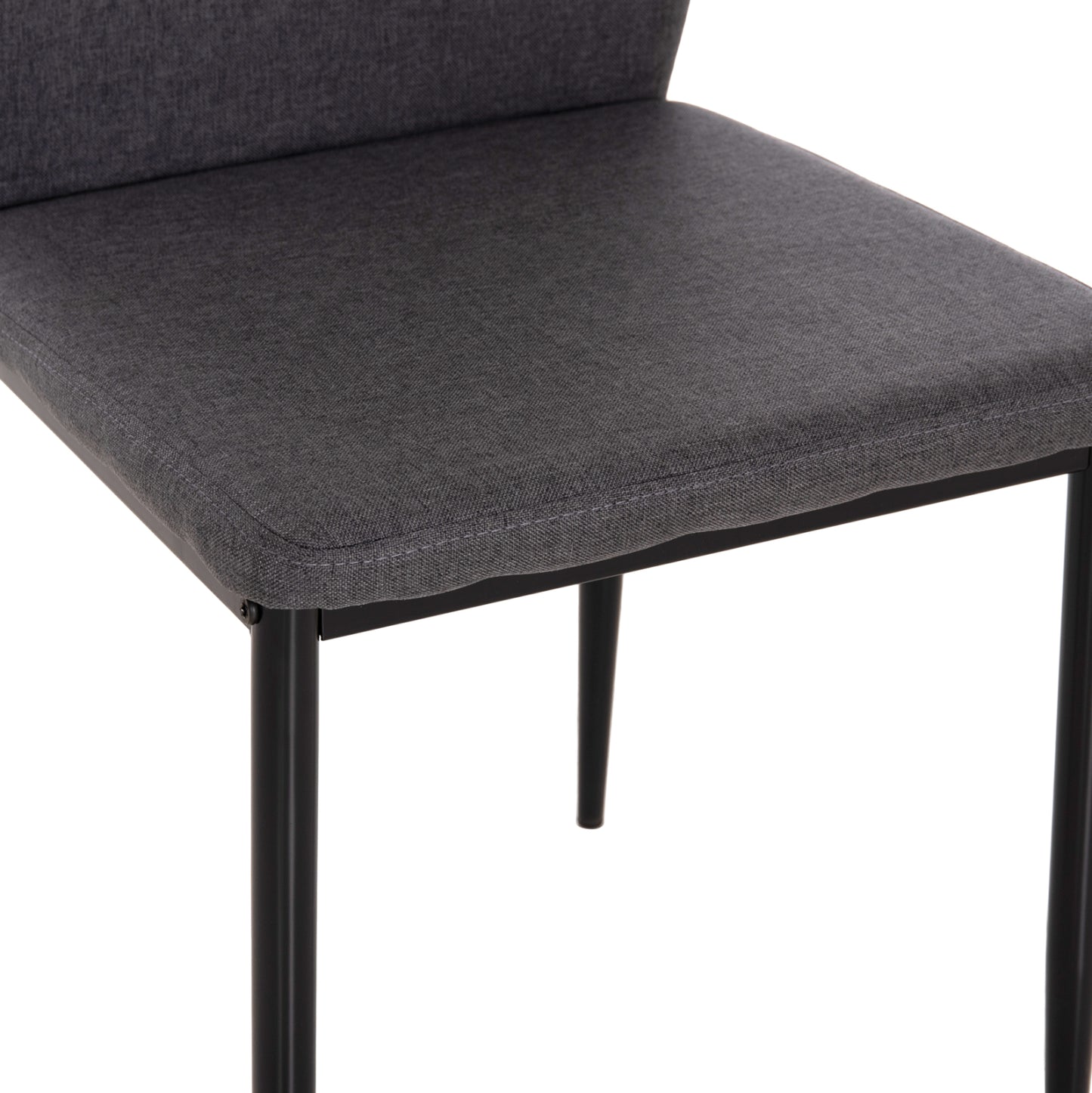 DINING CHAIR DIAZ HM18346.01 GREY FABRIC-METAL LEGS IN BLACK 41,5x52x87Hcm.