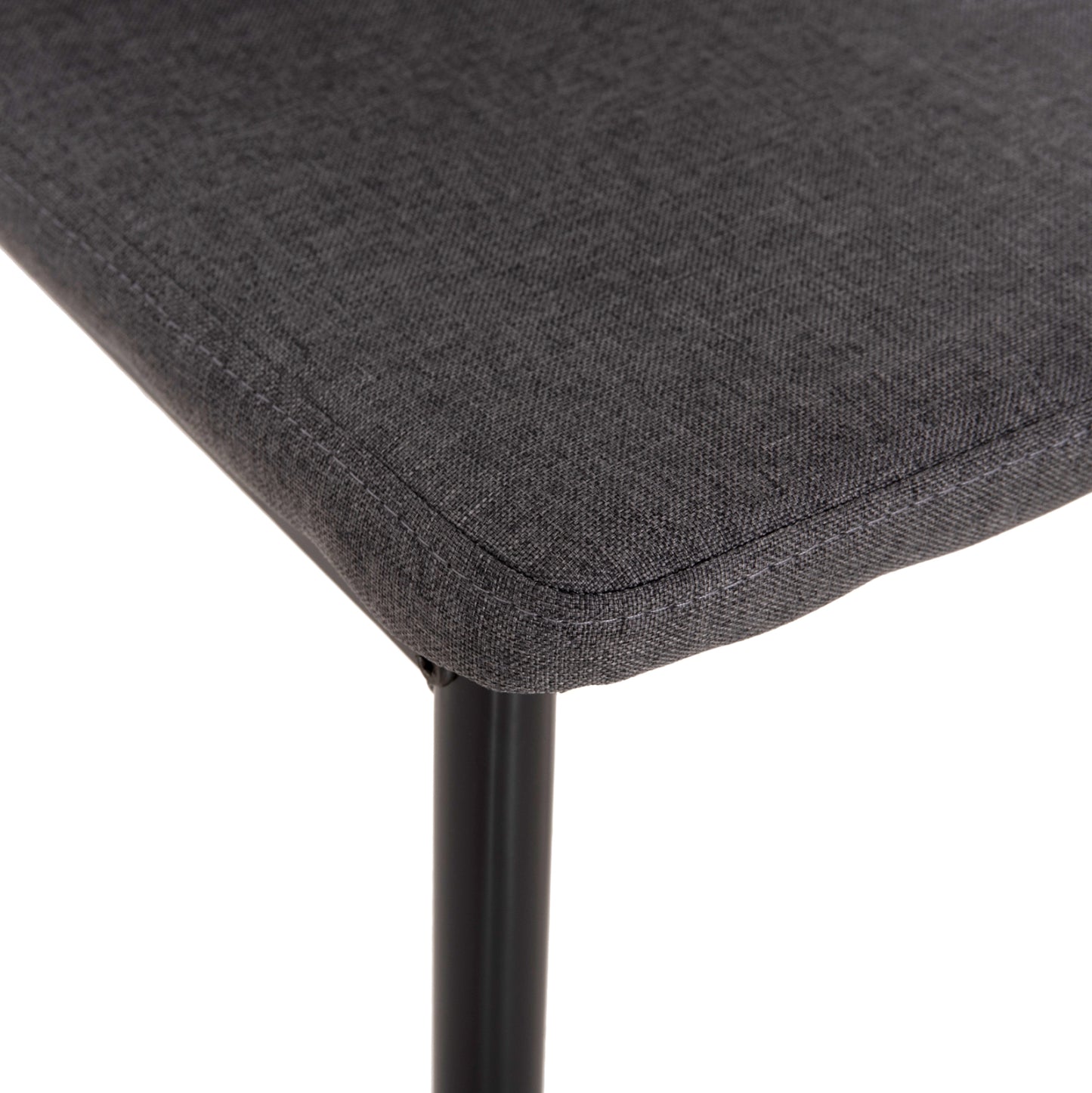 DINING CHAIR DIAZ HM18346.01 GREY FABRIC-METAL LEGS IN BLACK 41,5x52x87Hcm.