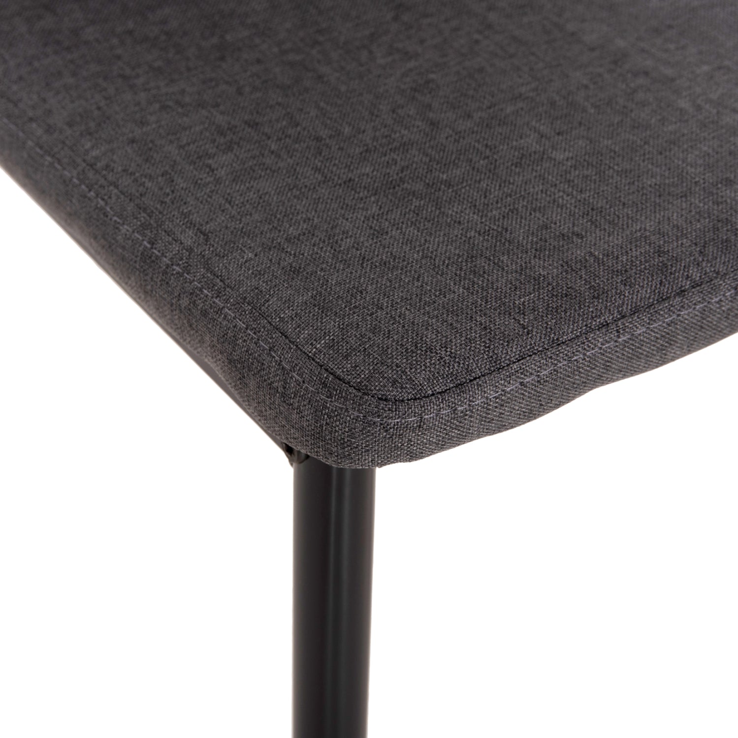 DINING CHAIR DIAZ HM18346.01 GREY FABRIC-METAL LEGS IN BLACK 41,5x52x87Hcm.