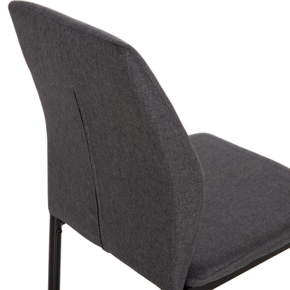 DINING CHAIR DIAZ HM18346.01 GREY FABRIC-METAL LEGS IN BLACK 41,5x52x87Hcm.
